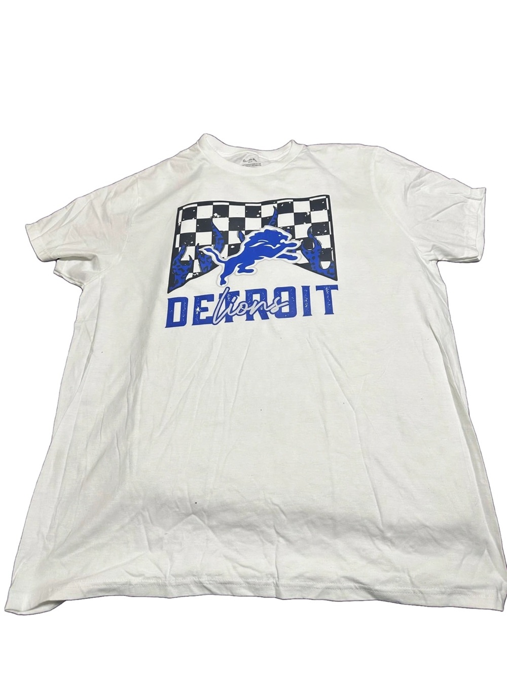 Detroit Lions White Graphic Short Sleeve Tee